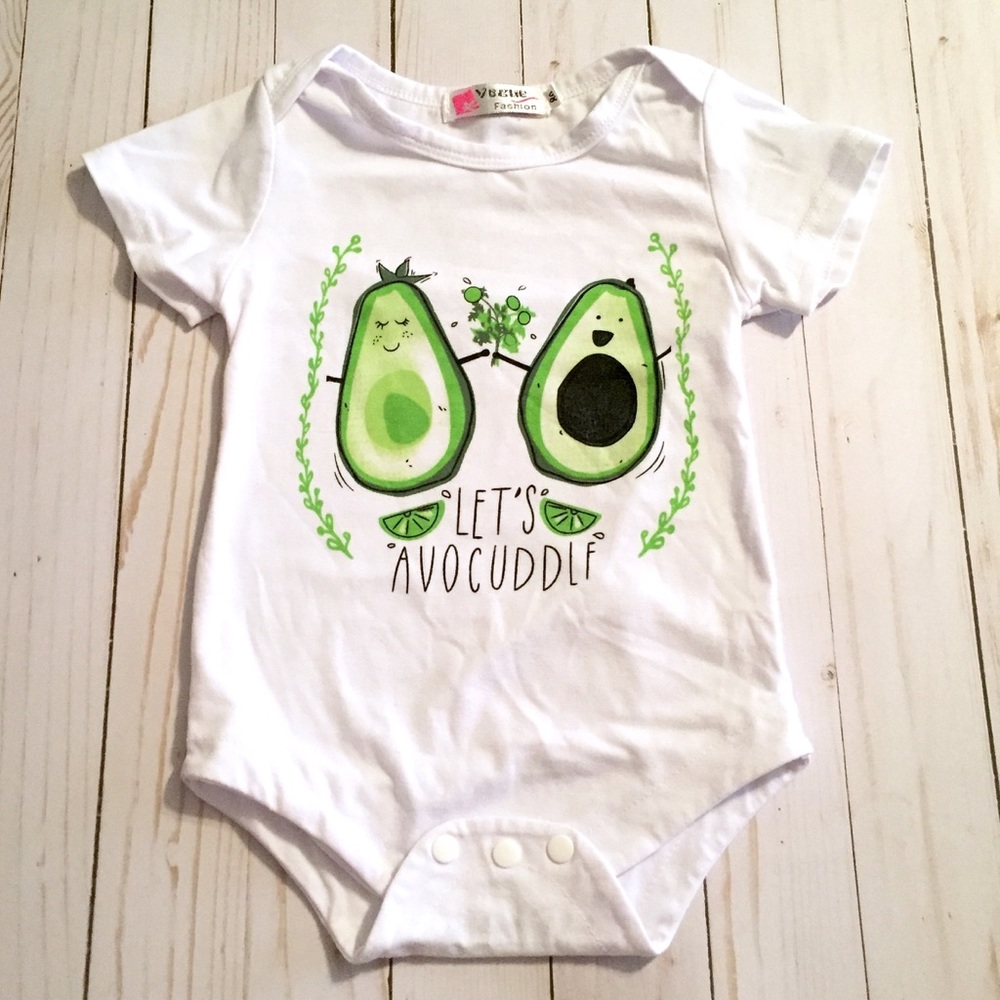 Avocado Baby Girl White Onesie Bodysuit Romper Top